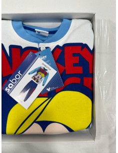 Pigiama bambino a manica lunga in cotone felpato MICKEY...