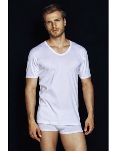 Maglia m/corta scollo V in filo uomo BRIO