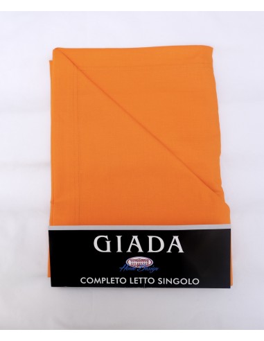 Completo lenzuola per letto singolo tinta unita in cotone GIADA