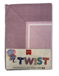 Completo lenzuola matrimoniale a fantasia in cotone TWIST