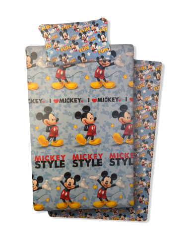 Completo lenzuola piazza singola in cotone MICKEY MOUSE